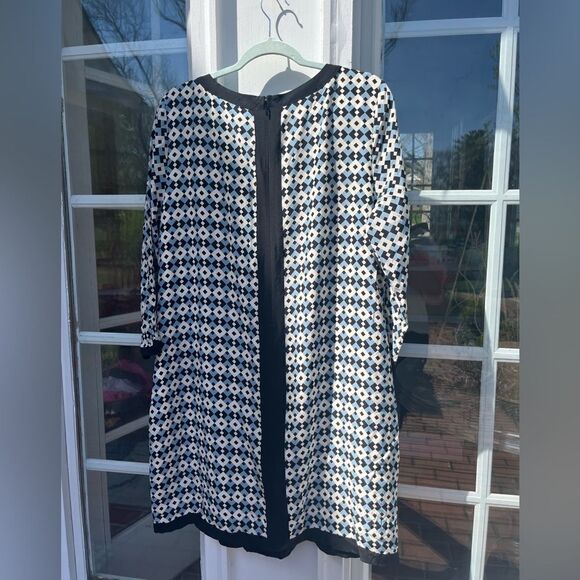 J Crew Geometric Diamond Tile Silk Shift Dress NWT - Picture 14 of 14